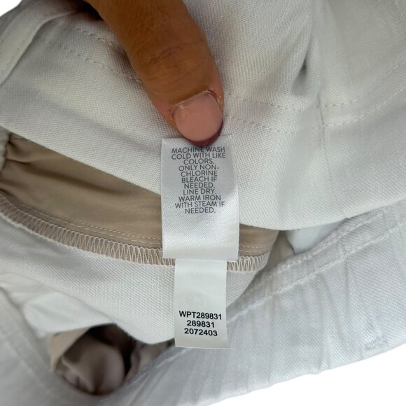J Jill Stretch Linen Crop Pull On Pants White L Minimalist Breathable Capsule - Picture 5 of 5